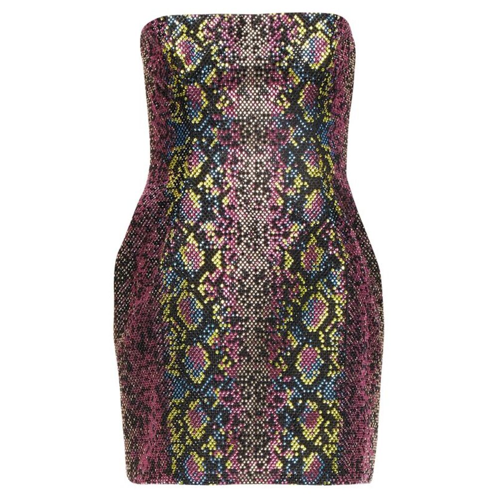 Versace 2021 Runway Crystal Strapless Dress
